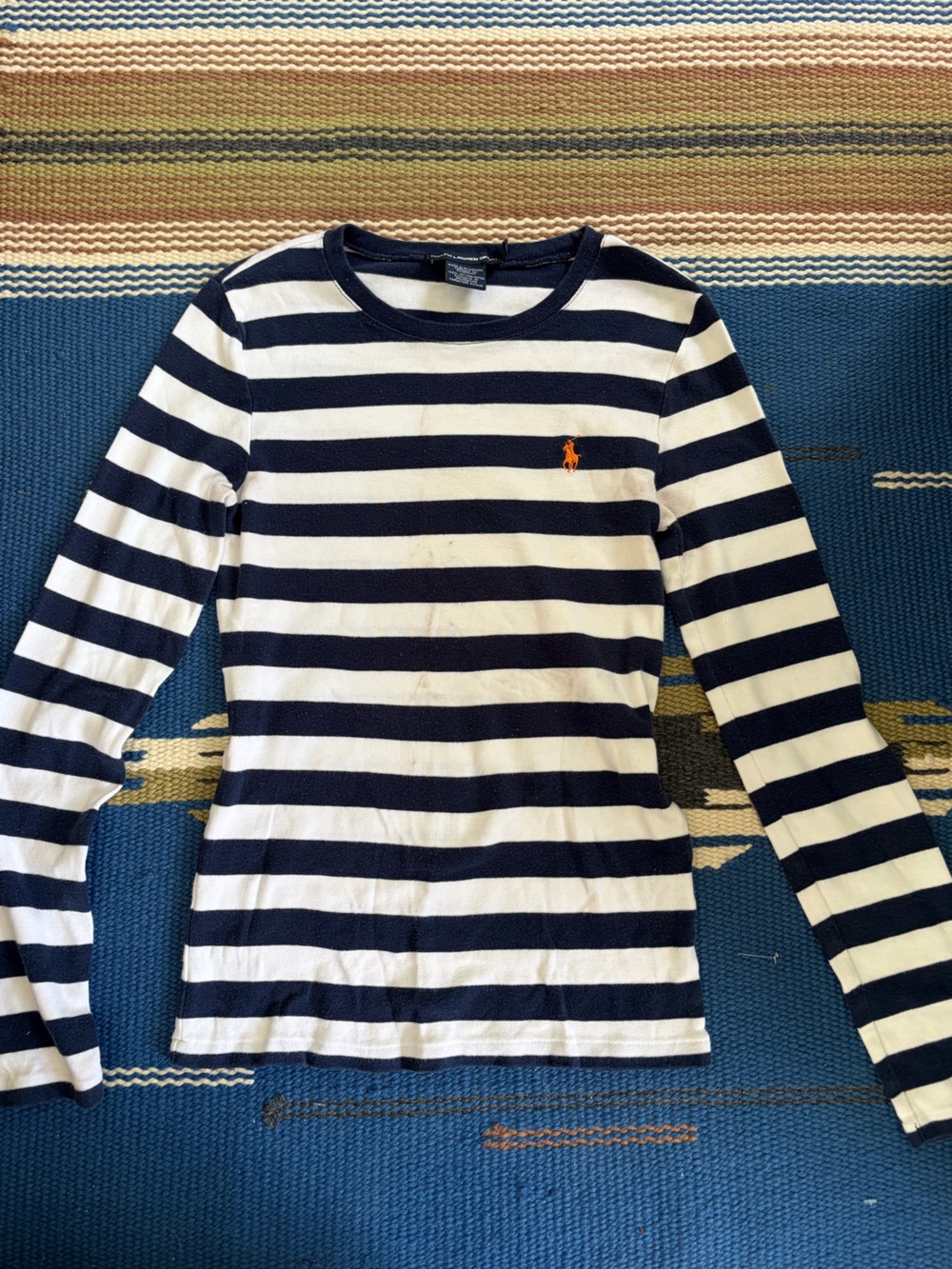 Vintage Ralph Lauren Blue and White Long Sleeve